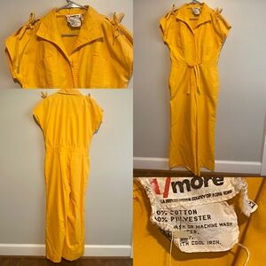 Vintage Gold Jumpsuit with Pockets, 1/more 80’s Era
